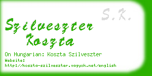 szilveszter koszta business card